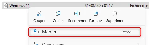 ISO Windows 11 montée