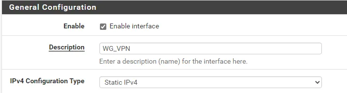 Configuration de l’interface WG_VPN