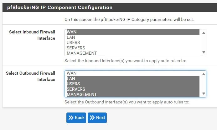 Interfaces inbound et outbound
