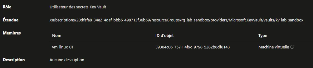 Attribuer un Rôle RBAC à la Managed Identity