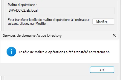 Changement d’Operations Masters.