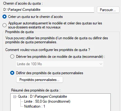 Quota de 50 Go