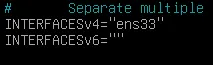 Interface d’écoute dans /etc/default/isc-dhcp-server