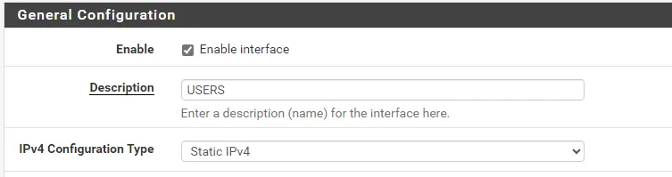 Activation de l’interface USERS
