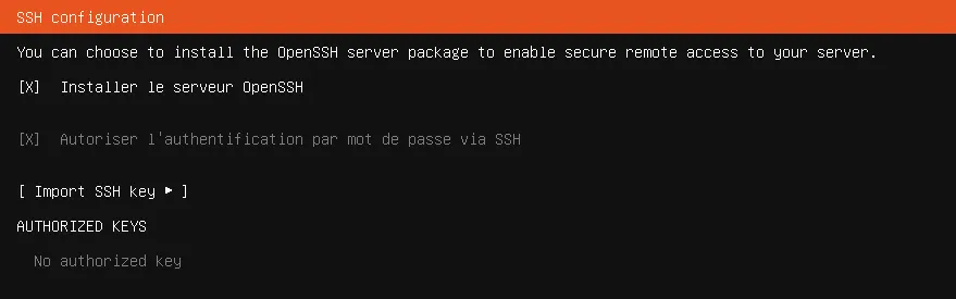Installation du serveur OpenSSH