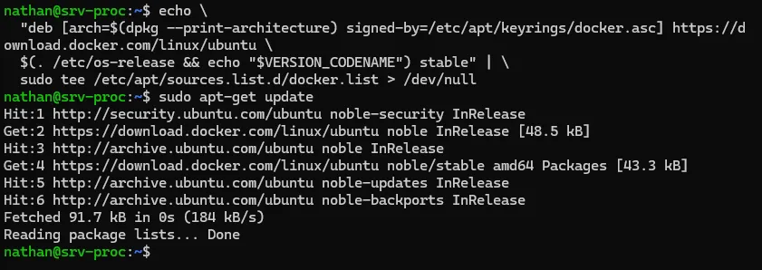 Ajout du dépôt officiel Docker