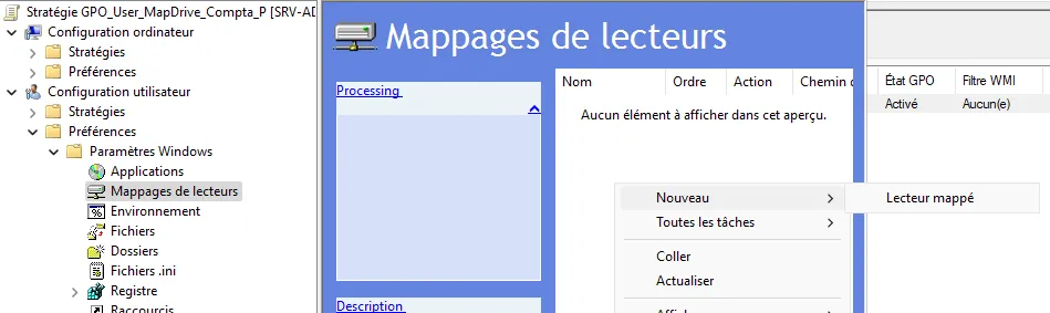 Nouveau lecteur mappé