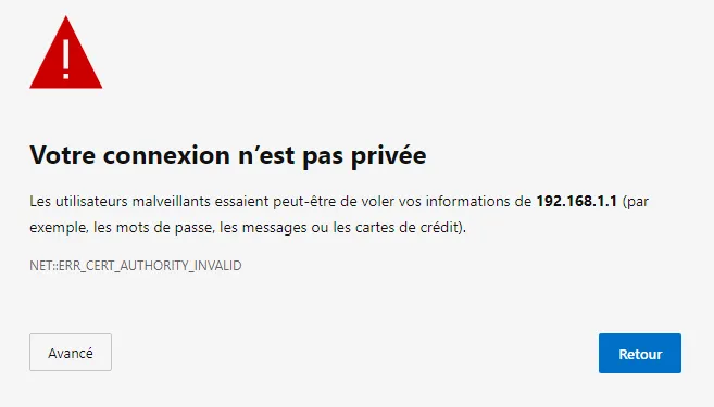Page de connexion pfSense
