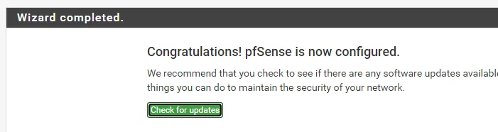 Fin de l’assistant de configuration