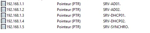 Enregistrements PTR