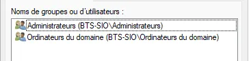 Autorisations du partage