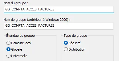 Nouveau groupe de sécurité global