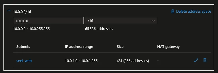 Créer le Réseau Virtuel avec un Premier Subnet