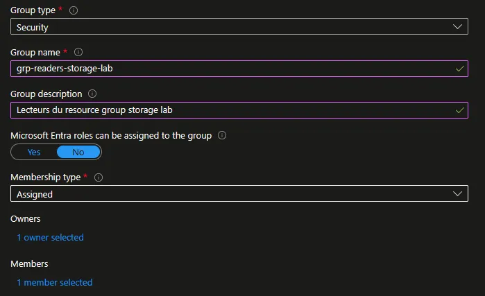 Créer un Groupe de Sécurité