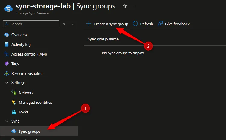 Créer un Sync Group