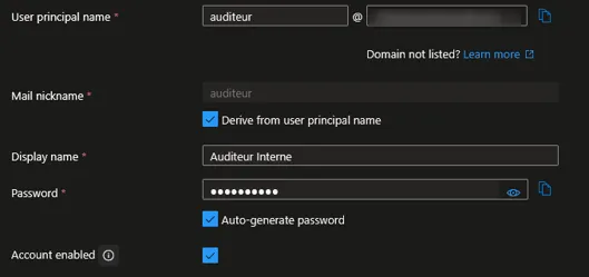 Créer un Utilisateur dans Entra ID