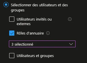 Inclusion des rôles d’administration