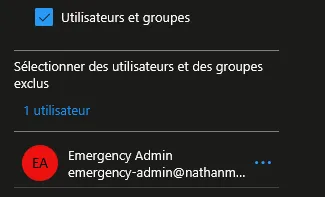 Exclusion du compte break glass