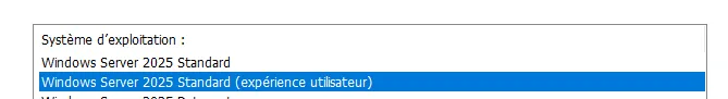 Choix de l’édition avec Expérience utilisateur