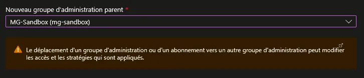 Déplacer un Abonnement dans un Management Group