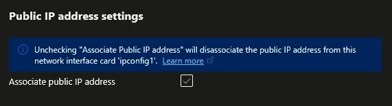 Dissocier une IP Publique d’une VM