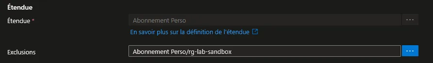 Exclusion d’une Ressource ou d’un Scope (Exclude)