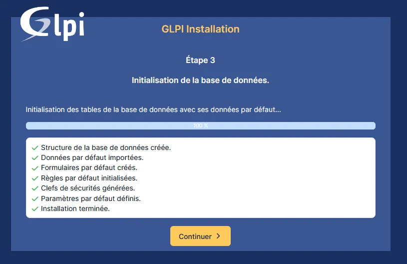 Assistant d’installation de GLPI