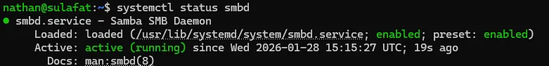 Service smbd actif