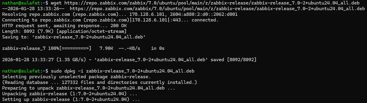 Installation du dépôt officiel Zabbix