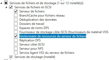 Service de rôle FSRM