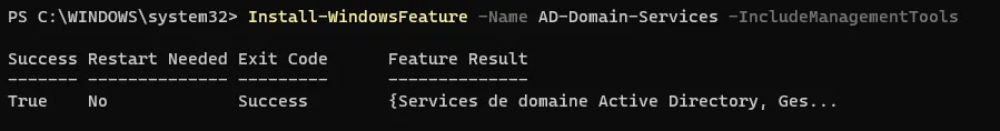 Installation du rôle AD DS