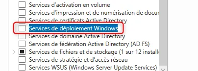 Rôle Services de déploiement Windows