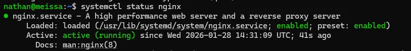Service Nginx actif