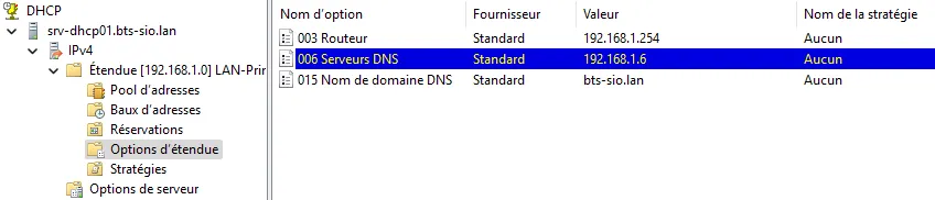 Options d’étendue