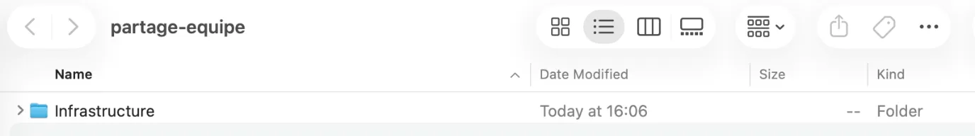 Partage monté dans le Finder