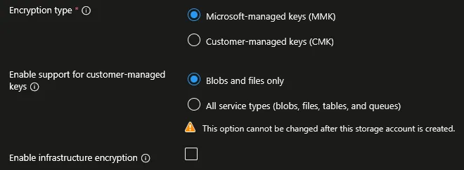 Onglet Encryption