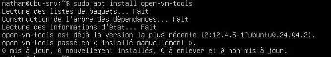 Installation d’open-vm-tools