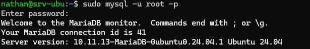 Connexion à MariaDB