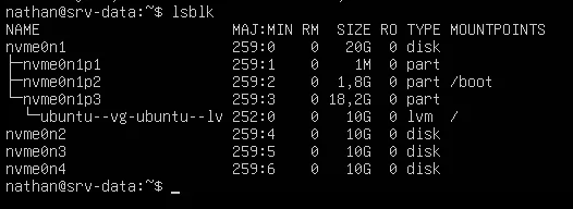 Liste des disques avec lsblk