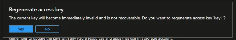 Régénérer une Access Key
