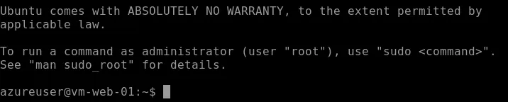 Session SSH ouverte dans le navigateur