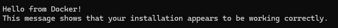 Message Hello from Docker