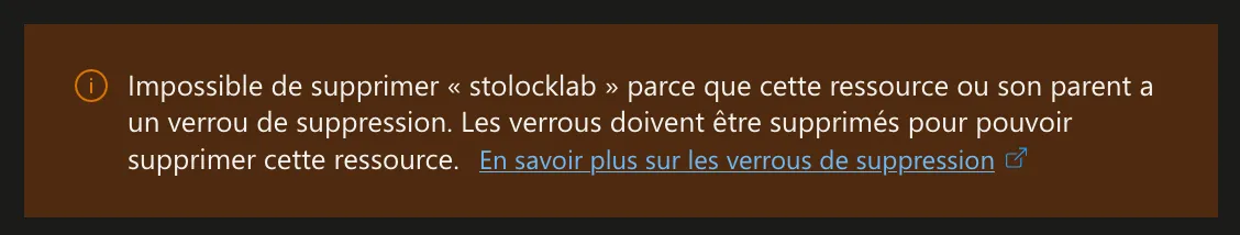 Suppression bloquée par le lock CanNotDelete