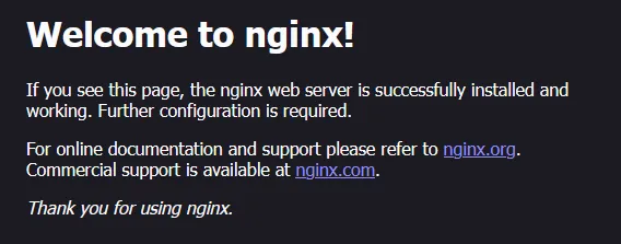 Page Welcome to nginx