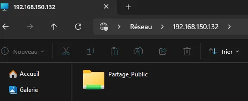 Partage visible depuis Windows