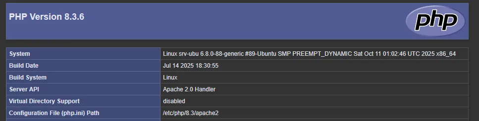 Page phpinfo()