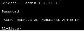 Connexion SSH au routeur