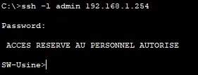 Connexion SSH au switch